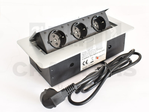 KONNEKTOR ELOSZTÓ MODULBOX II - 3 DB 230 V-OS DUGALJJAL ALUMÍNIUM