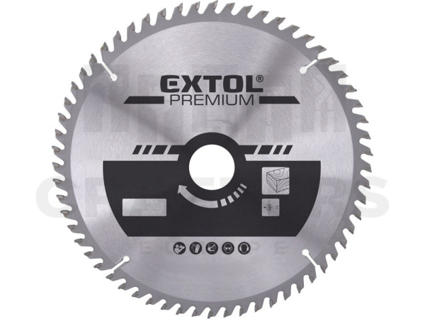 Körfűrészlap, keményfémlapkás, 250×30mm(lyuk átm), Z60; 3,2mm lapkaszélesség, max. 6500 ford/perc