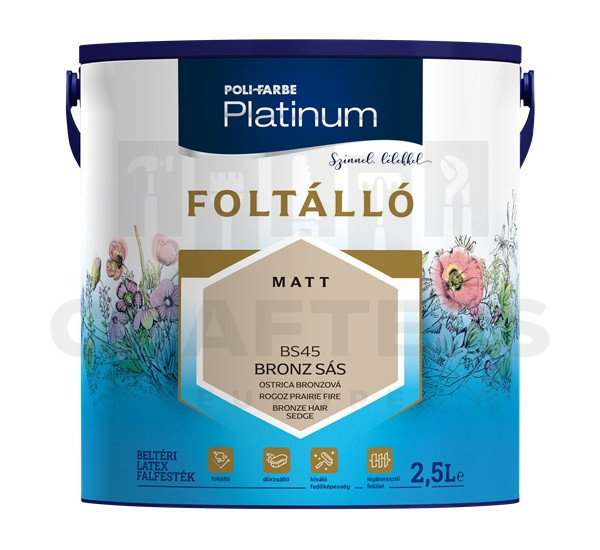 Platinum Foltálló falfesték Bronz sás BS45 5 L