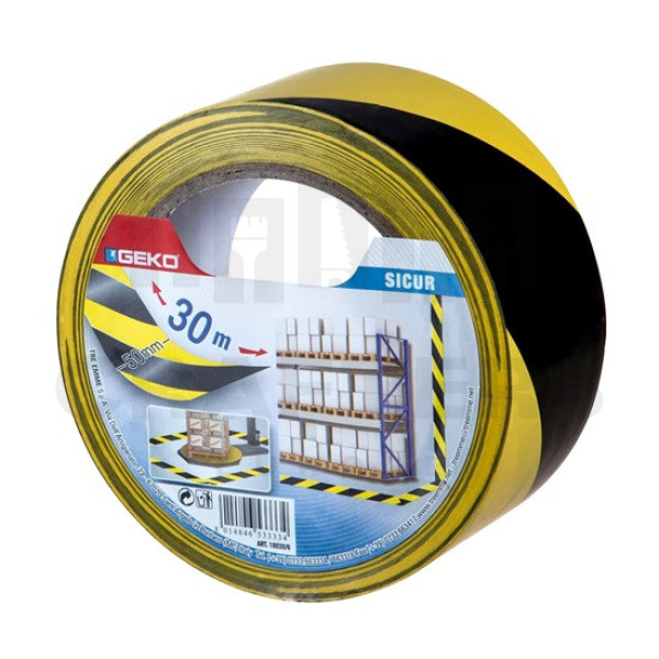 kordonszalag öntapadós 50 mm 30 m sárga-fekete GEKO