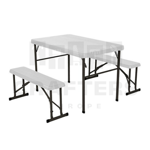 Asztal szett (asztal + 2 sörpad) összecsukható 107 cm
