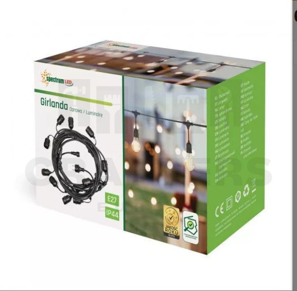 Kerti fényfüzér 10m IP44 10xE27