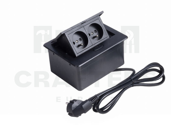 IRODABÚTOR TARTOZÉKOK KONNEKTOR ELOSZTÓ MODULBOX MINI - 2×230V MATT FEKETE