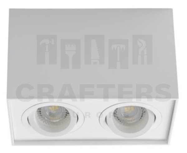 Avide GU10 Lámpatest Négyzetes Fehér Dönthető Dupla