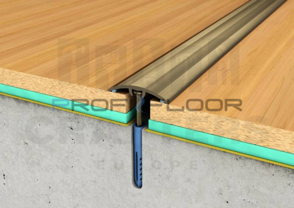 ALU PROFIL PF4 ProfiFloor 2,4m bronz rejtett dübeles padlóprofil - 33mm