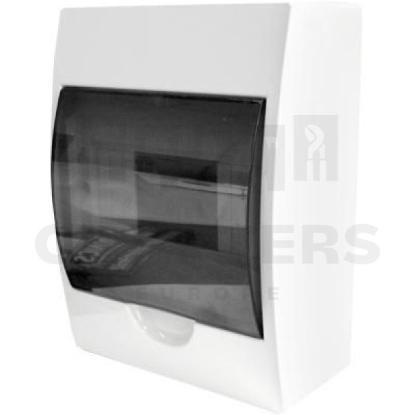 Elosztódoboz falonkívüli 1x4M Átlátszó ajtós